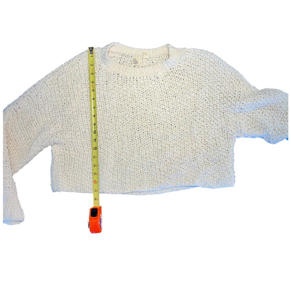 Fisher Project100% Cotton  Chunky Knit Cropped Cream sweater Size S/P - Picture 7 of 10